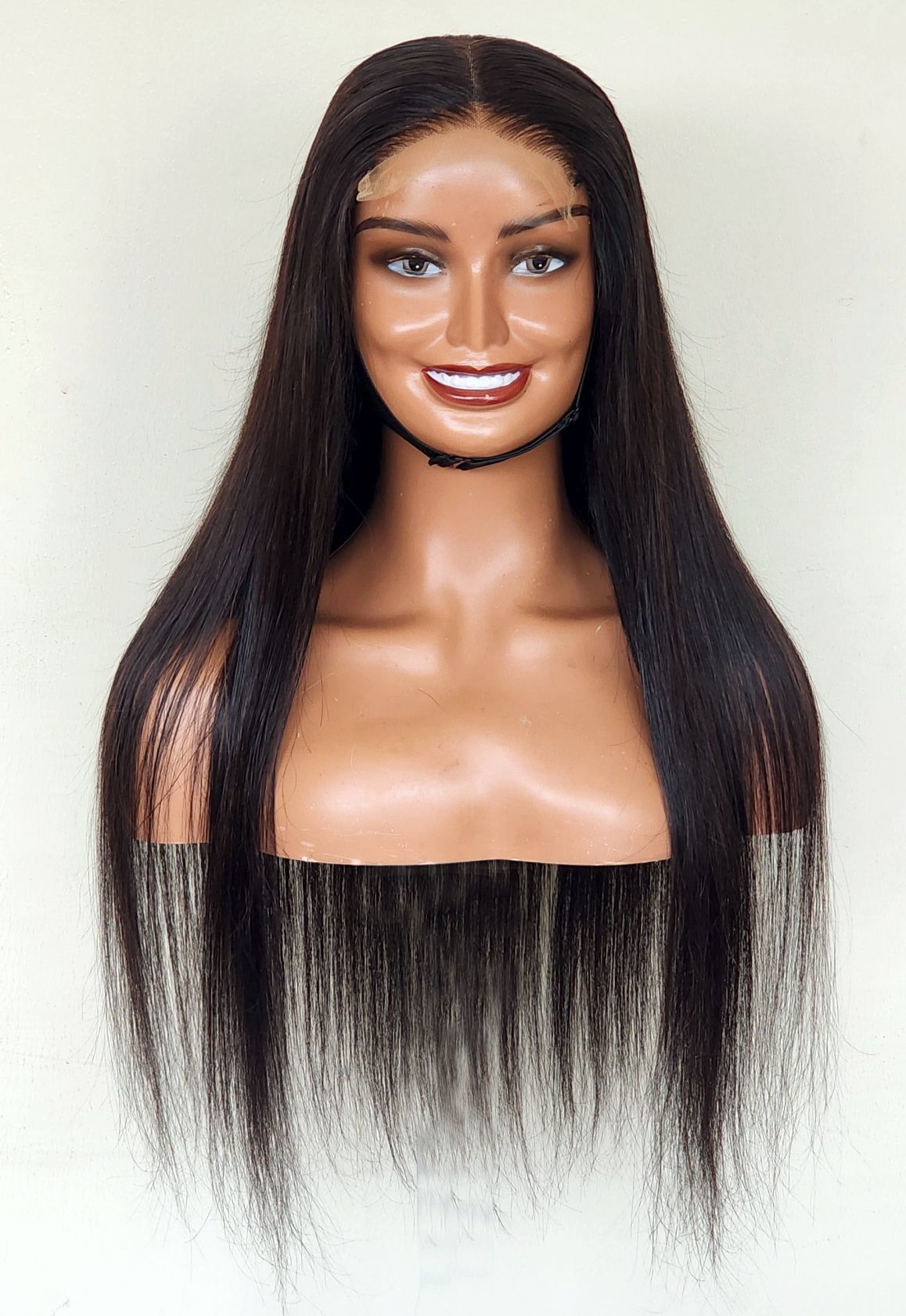 RAW DONOR  STRAIGHT WIG WITH HD 5X5 CLOSURE NATURAL COLOUR 22" inch