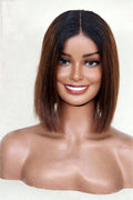 RAW DONOR 2TONE BROWN WIG BLACK/BROWN COLOUR 10" inch wig