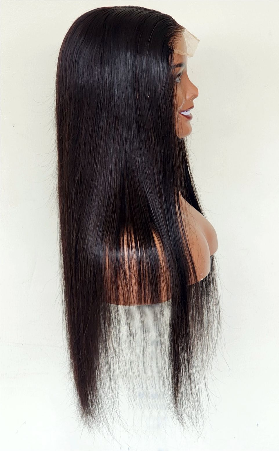 RAW DONOR  STRAIGHT WIG WITH HD 5X5 CLOSURE NATURAL COLOUR 22" inch