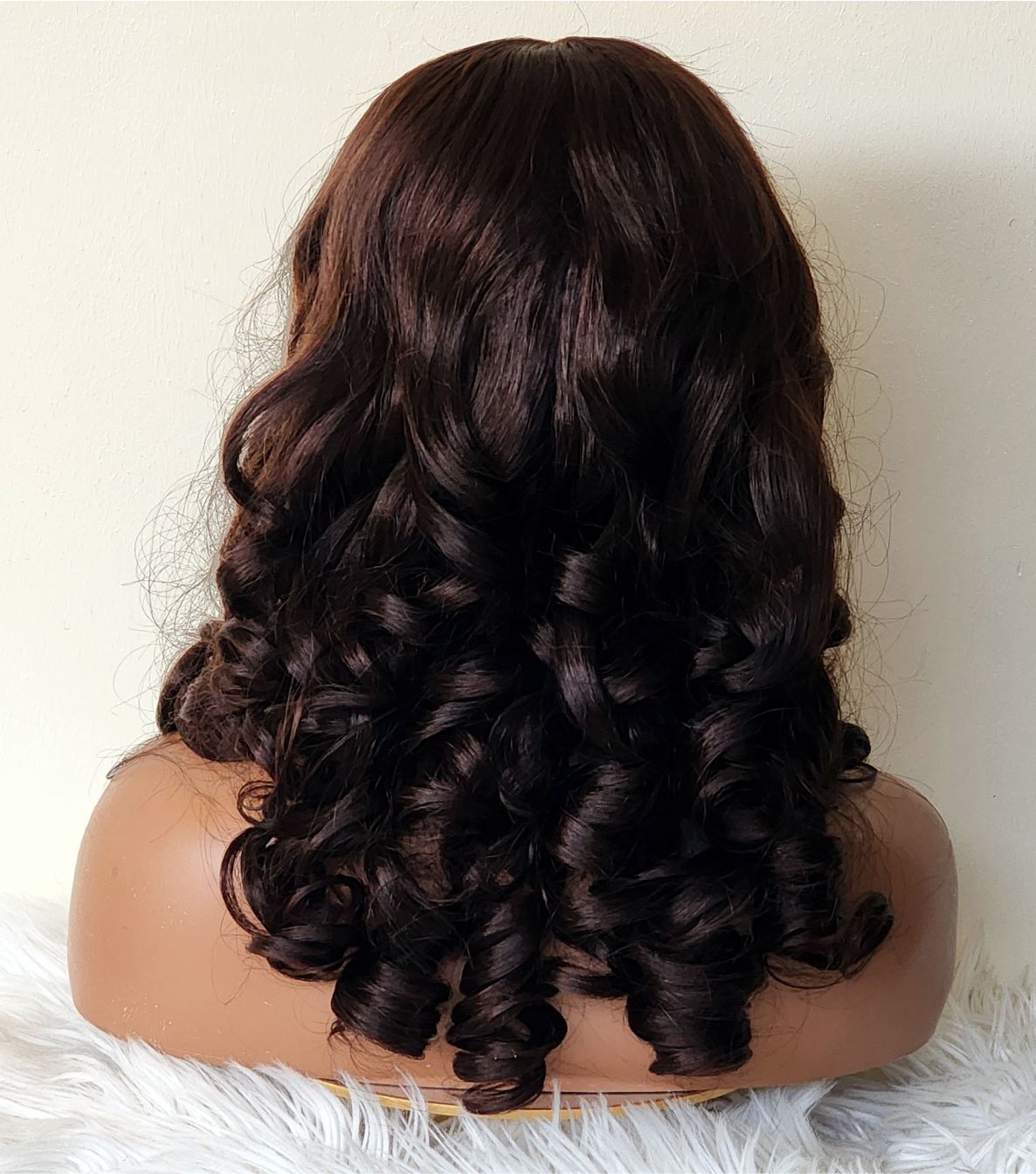 RAW DONOR DOUBLE DRAWN 5X5 BROWN BOUNCY NATURAL BROWN COLOUR 18" inch wig