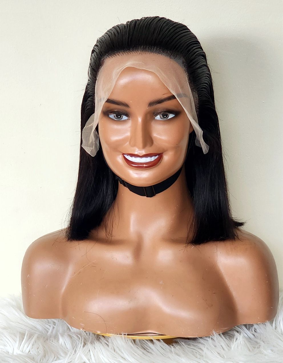 RAW DONOR SINGLE DRAWN FRONTAL BOB 12'' NATURAL BLACK