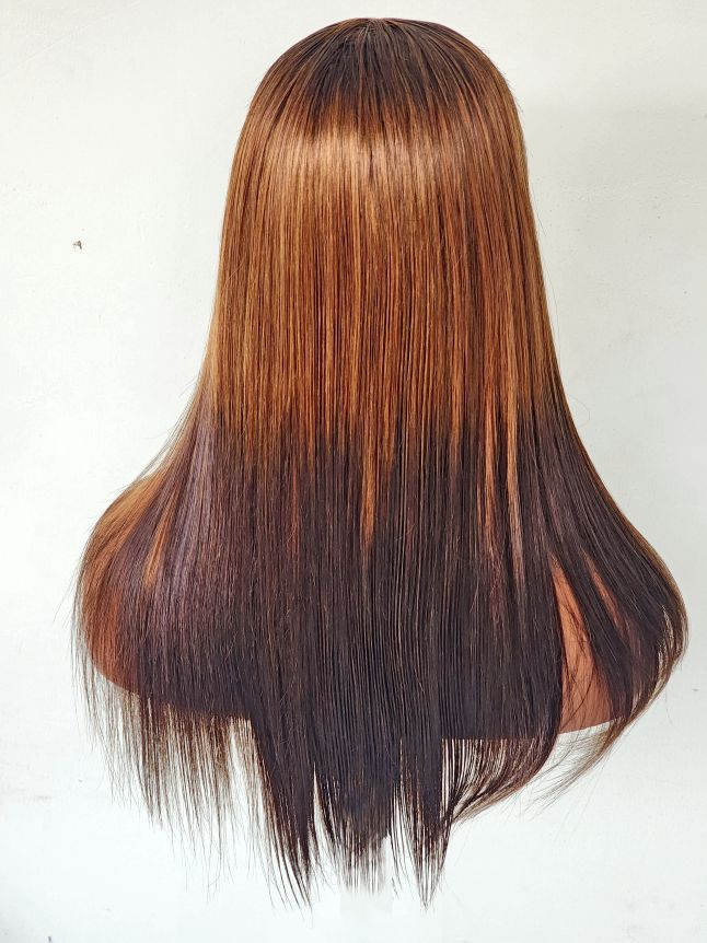 RAW DONOR 2TONE GOLD WIG BROWN AND GOLD COLOUR 16" inch