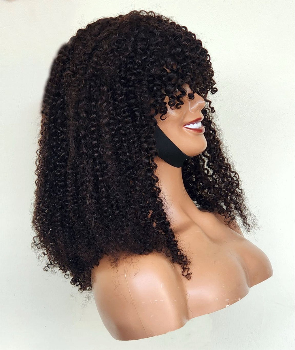 RAW DONOR FRINGE AFRO KINKY CURLS NATURAL 18" inch wig