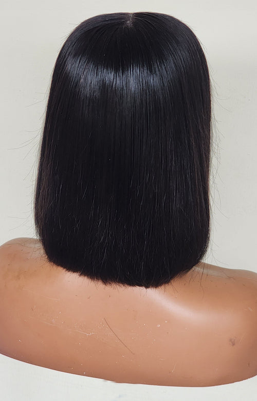 RAW DONOR 2X6 BOB WIG BLACK COLOUR 10" inch wig