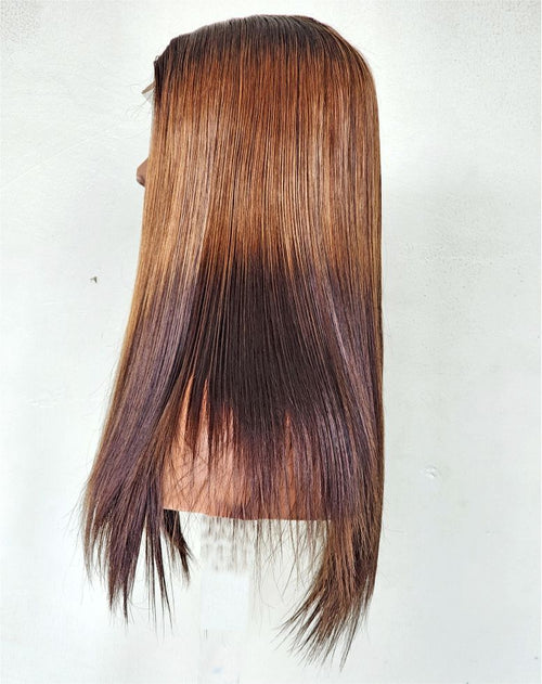 RAW DONOR 2TONE GOLD WIG BROWN AND GOLD COLOUR 16" inch