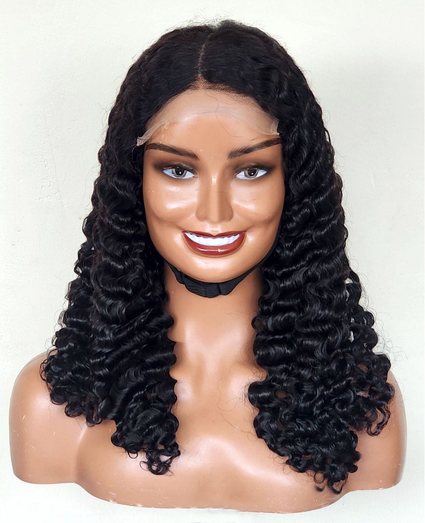 RAW DONOR BURMESE CURL WIG NATURAL COLOUR 20" inch wig