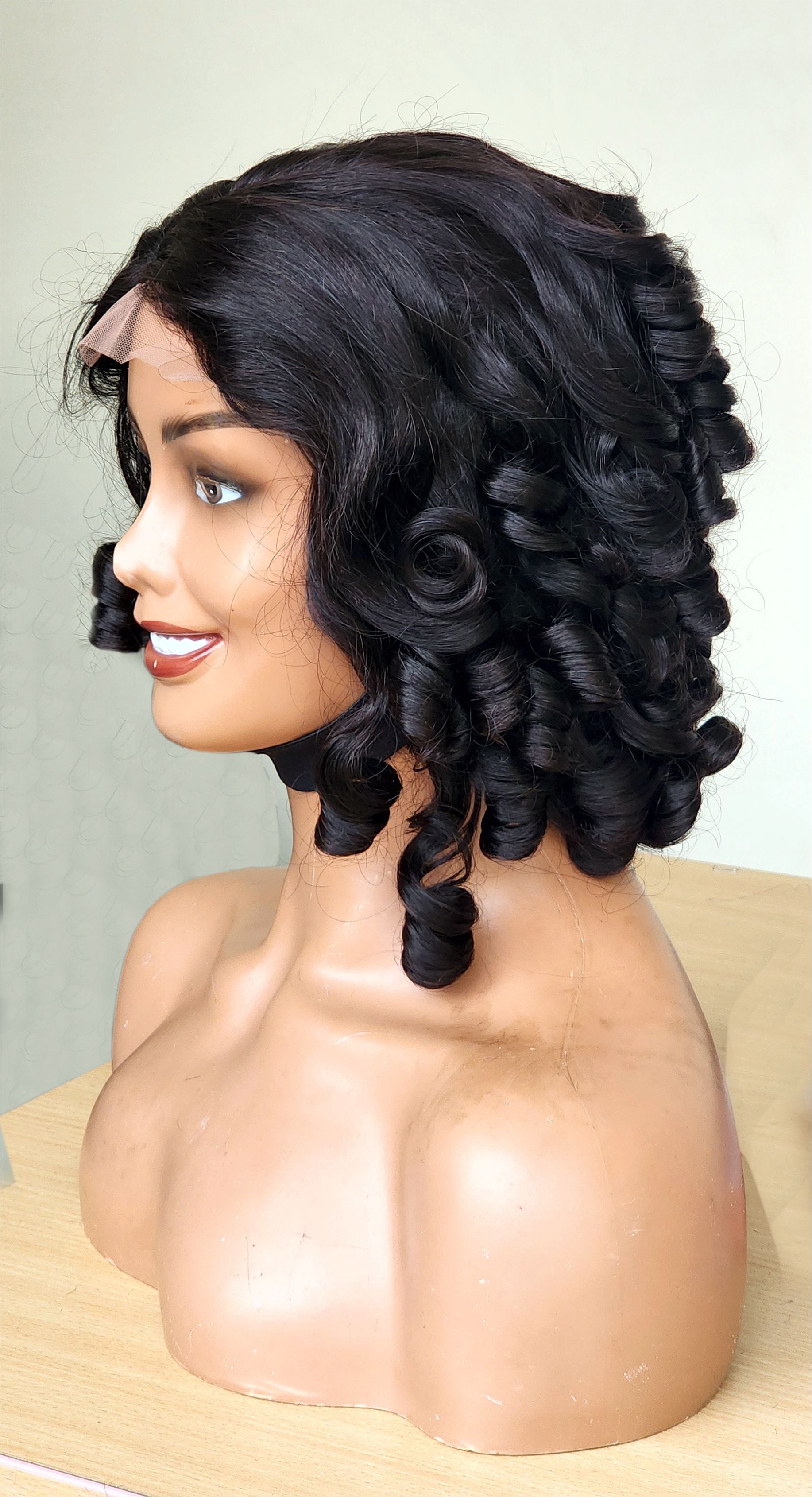 RAW DONOR BOUNCY WIG WITH 4X4 CLOSURE 6''