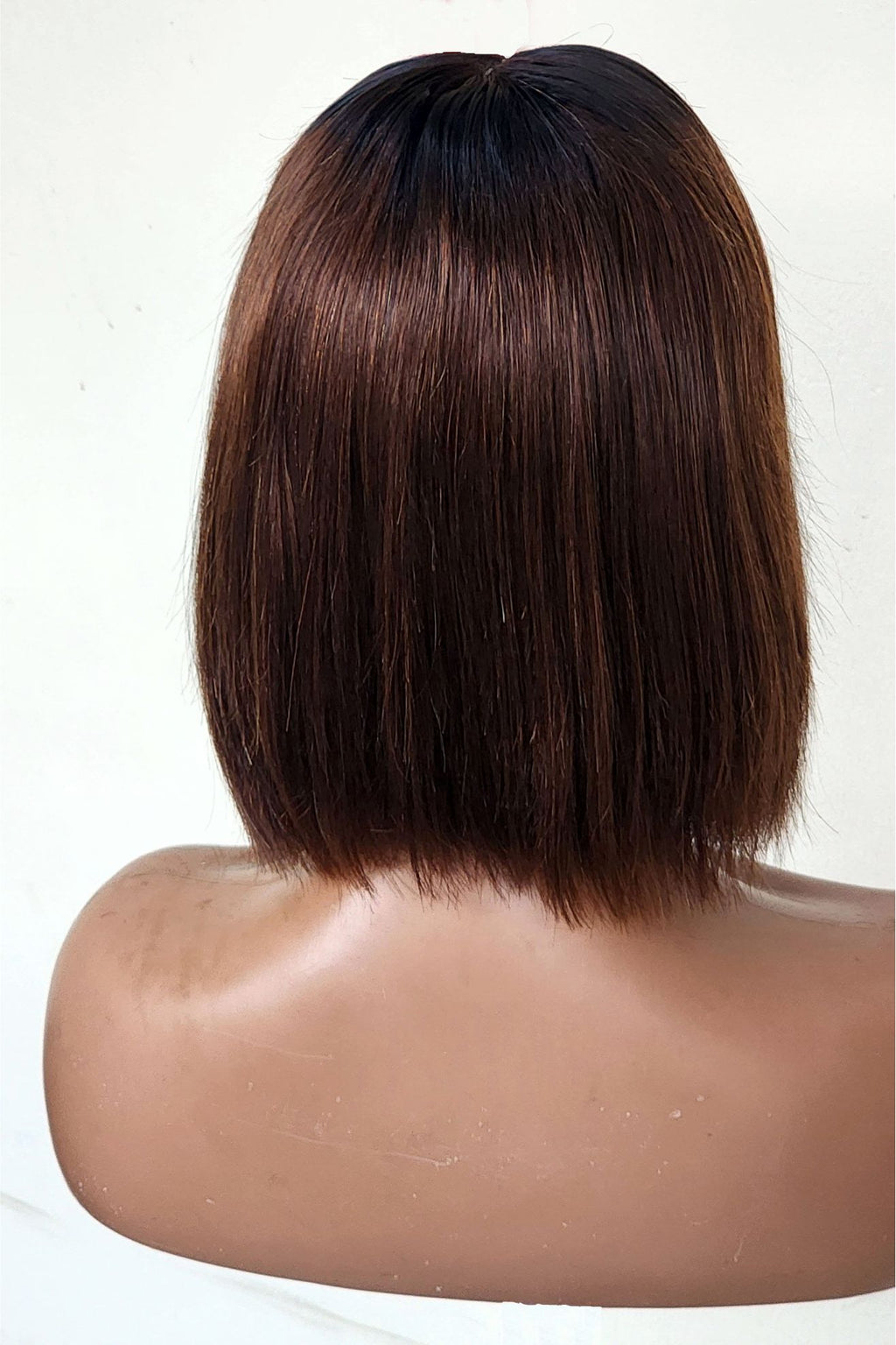 RAW DONOR 2TONE BROWN WIG BLACK/BROWN COLOUR 10" inch wig
