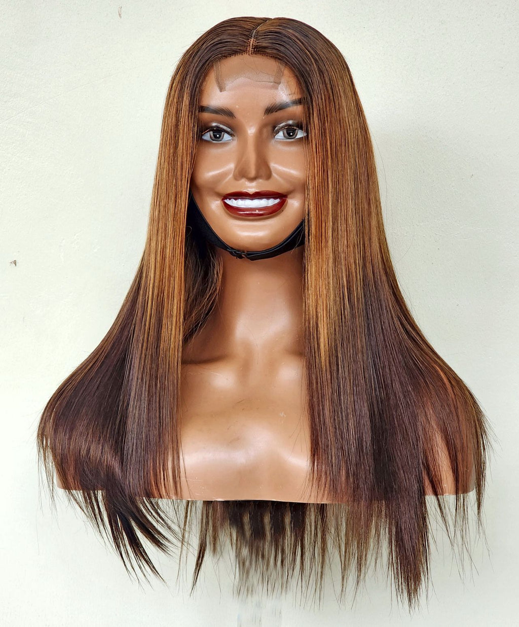 RAW DONOR 2TONE GOLD WIG BROWN AND GOLD COLOUR 16" inch