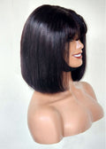 RAW DONOR FRINGE BOB WIG BLACK COLOUR 8'' inch wig