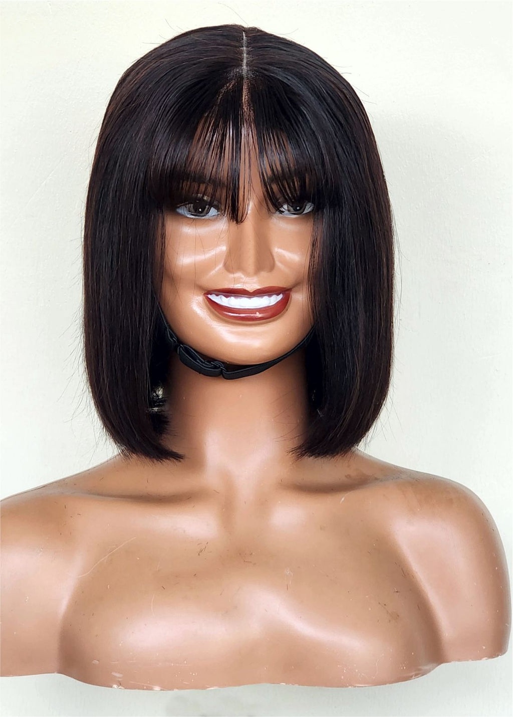 RAW DONOR FRINGE BOB WIG BLACK COLOUR 8'' inch wig