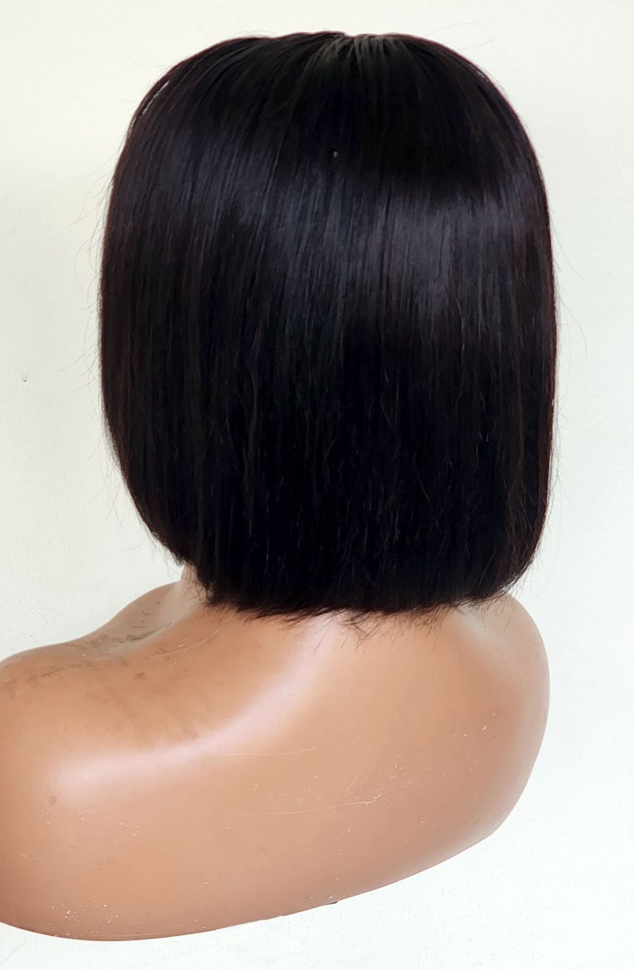 RAW DONOR FRINGE BOB WIG BLACK COLOUR 8'' inch wig