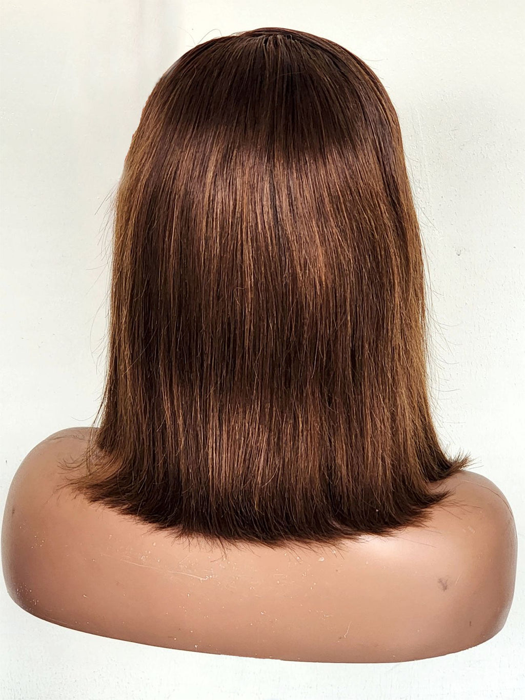 RAW DONOR BROWN BOB WIG 12" inch wig