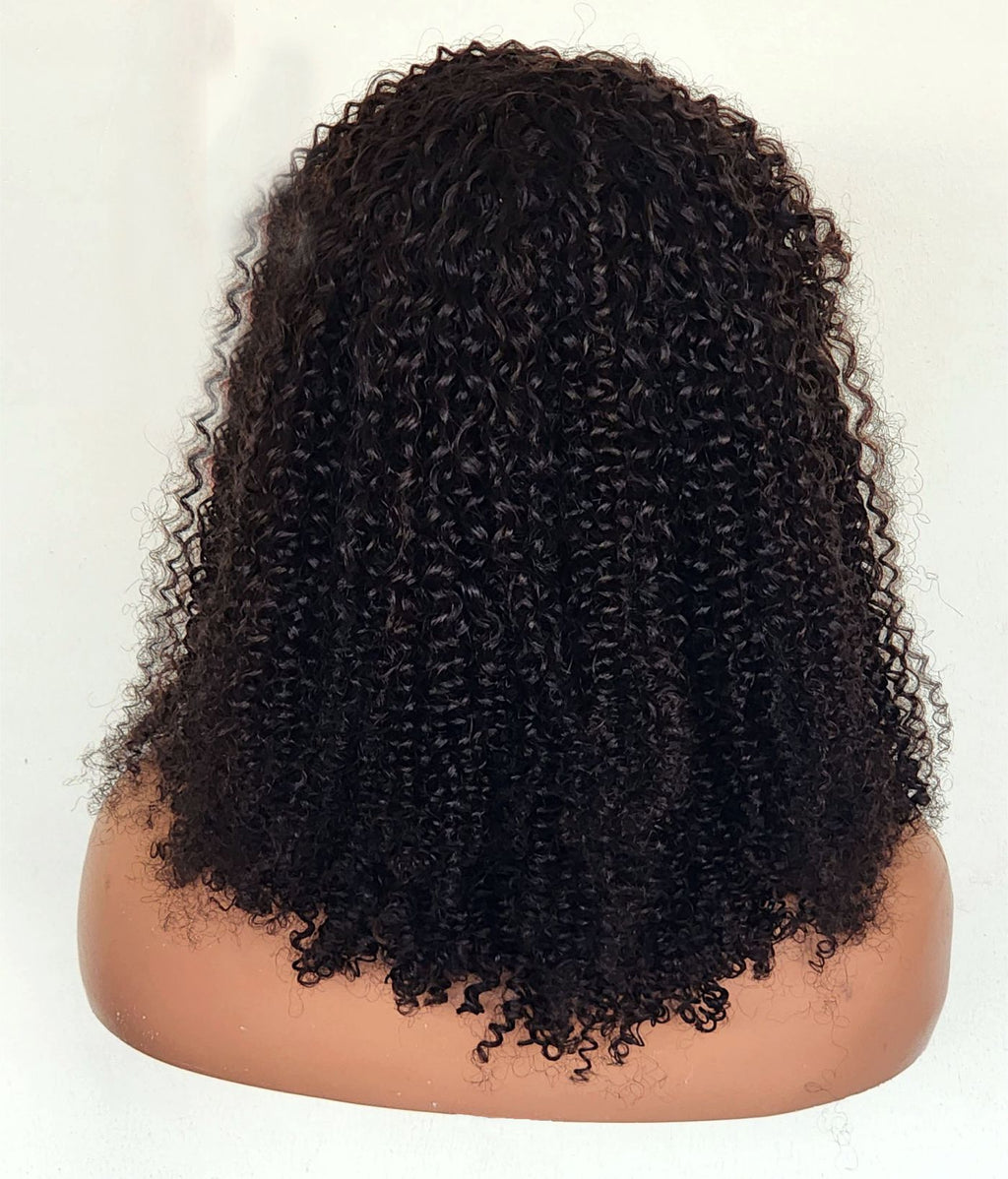 RAW DONOR FRINGE AFRO KINKY CURLS NATURAL 18" inch wig